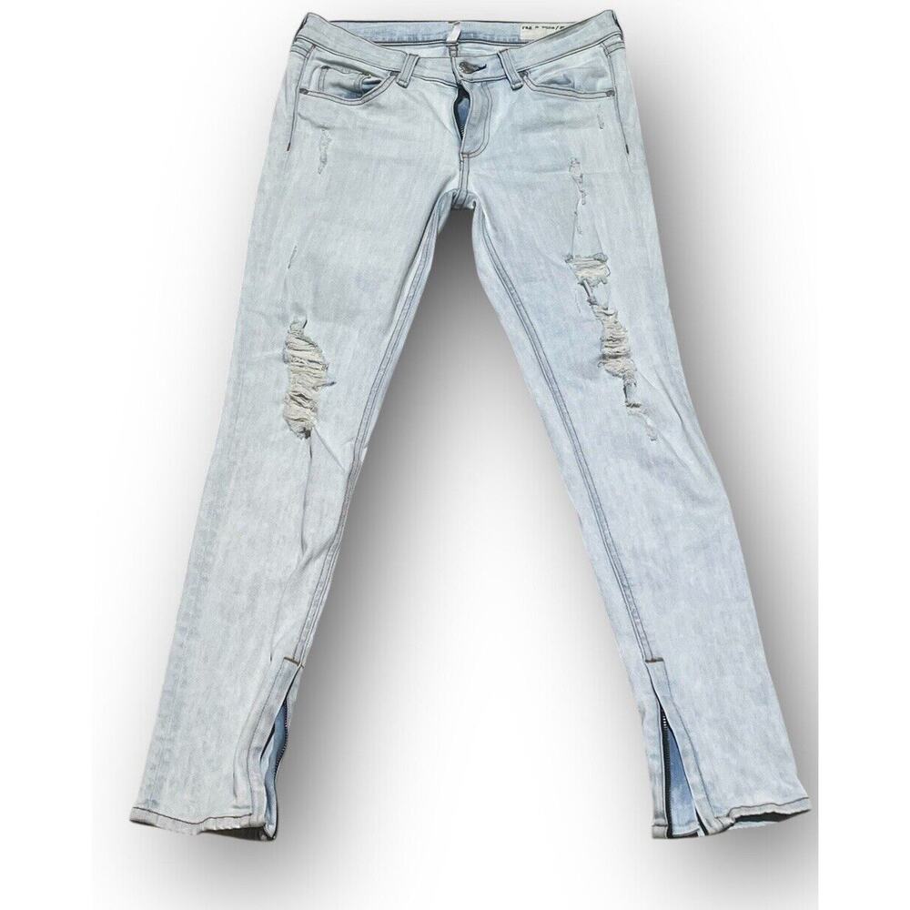 Rag & Bone Women’s Zipper Capri Stretch Jeans Size 27 White